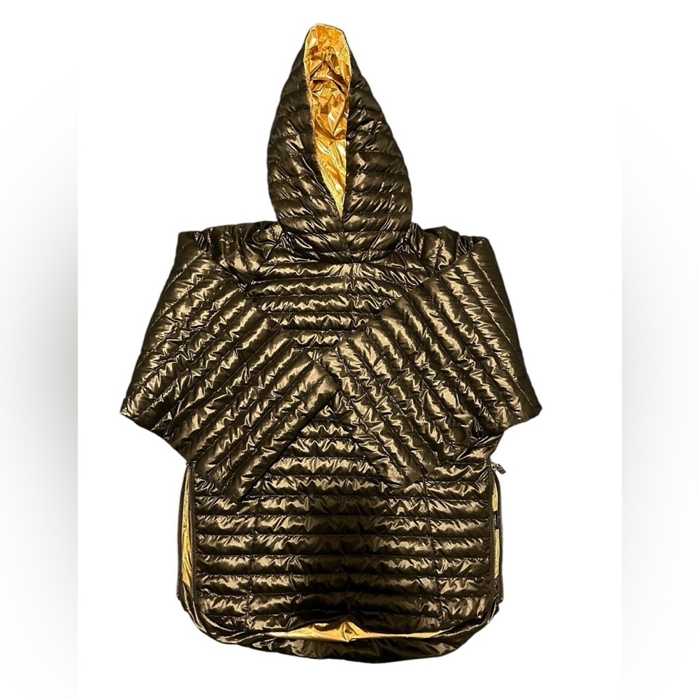 Think Royln Hi Low Lexington Rose Gold Black Quilted Poncho Size XS/S